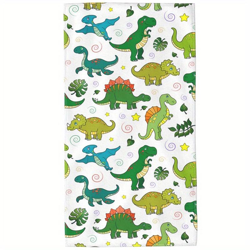 

Beach Towel Cute Dinosaur Cartoon Pattern Sun Protection Windproof Suitable for Swimming Pool Camping Travel Blanket W30*H60(CM)