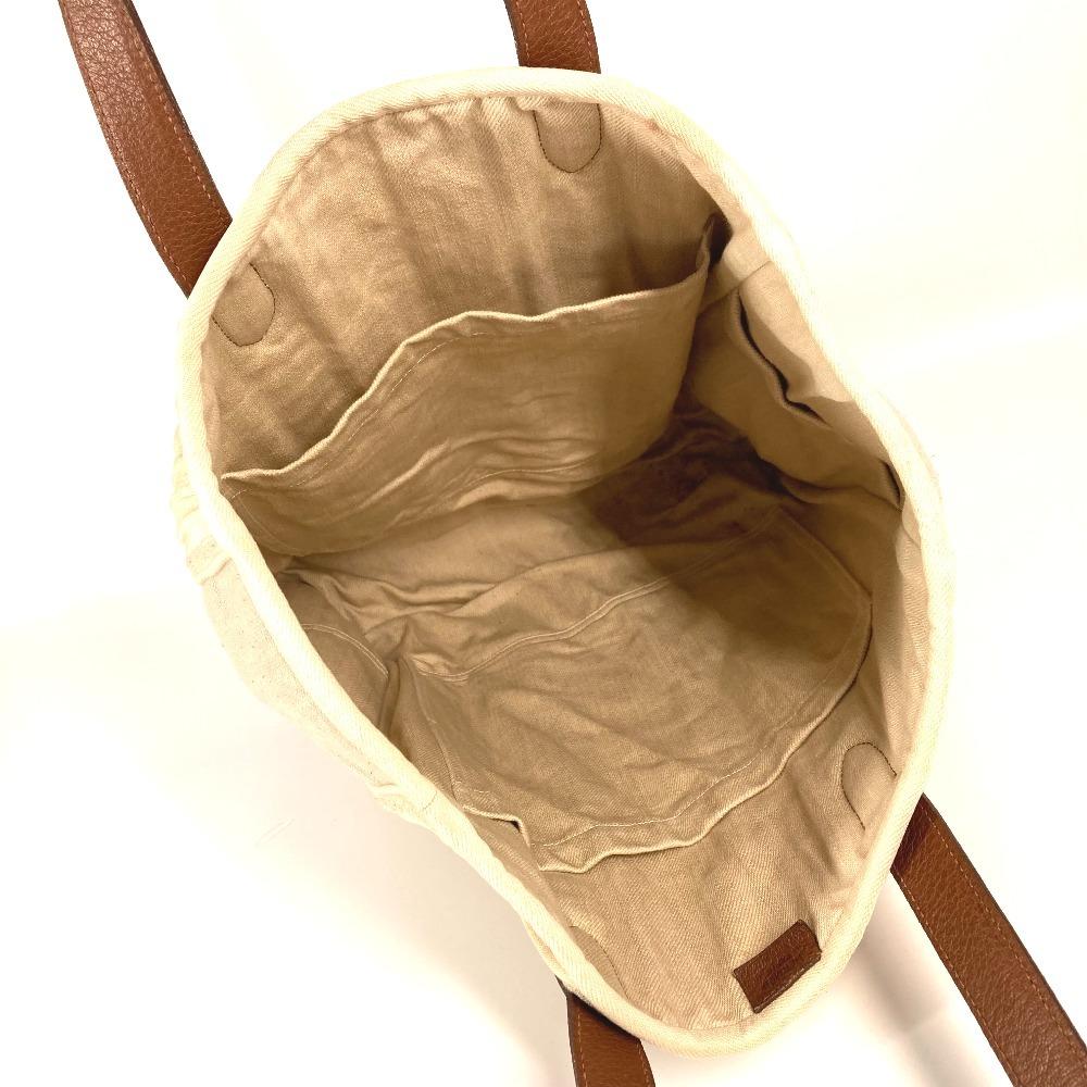 Hermes Kabas Calicut Tote Bag Shoulder Bag Leather/Canvas Beige/Brown