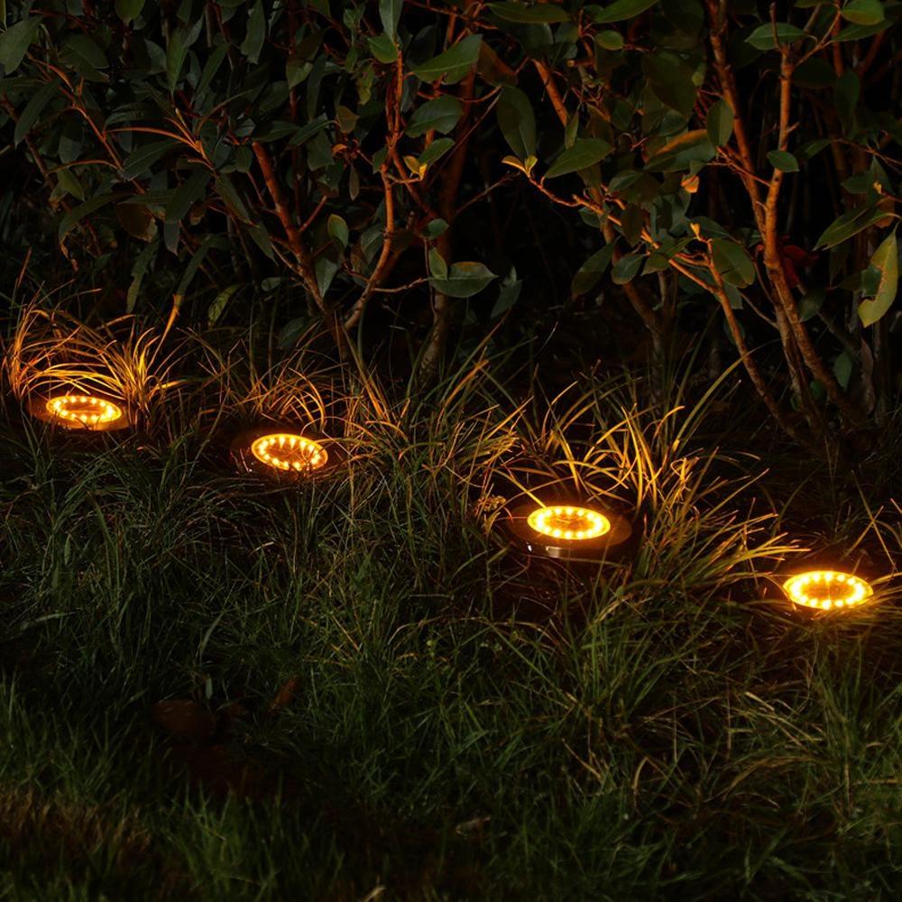 4PCS 8LED Solar Lawn Yard Led Solar Lights Buried Garden Light Waterproof Outdoor PathWay Floor Under Ground Spot Lamp