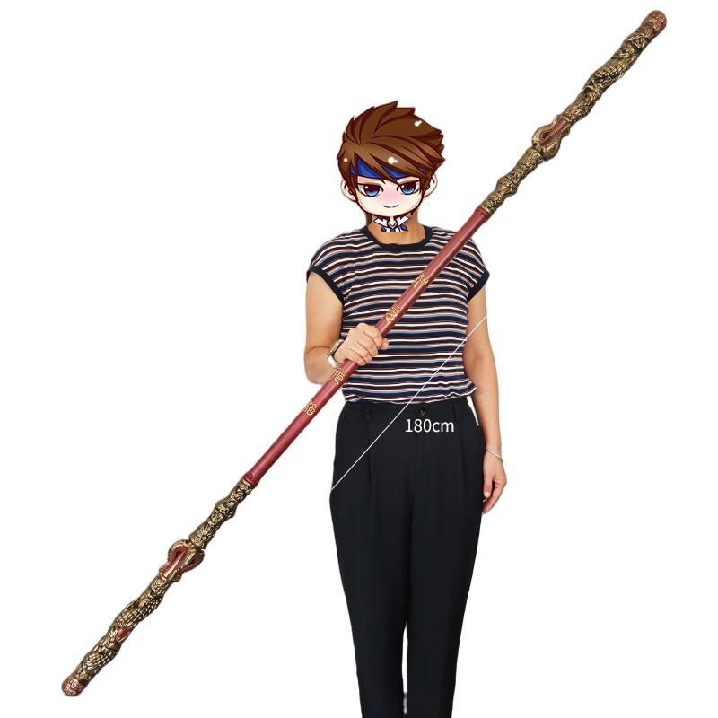 70in Sun Wukong Inspired Golden Staff PU Black Myth Weapon Cudgel Real Full Size Japanese Katana Samurai Sword Cosplay Accessory