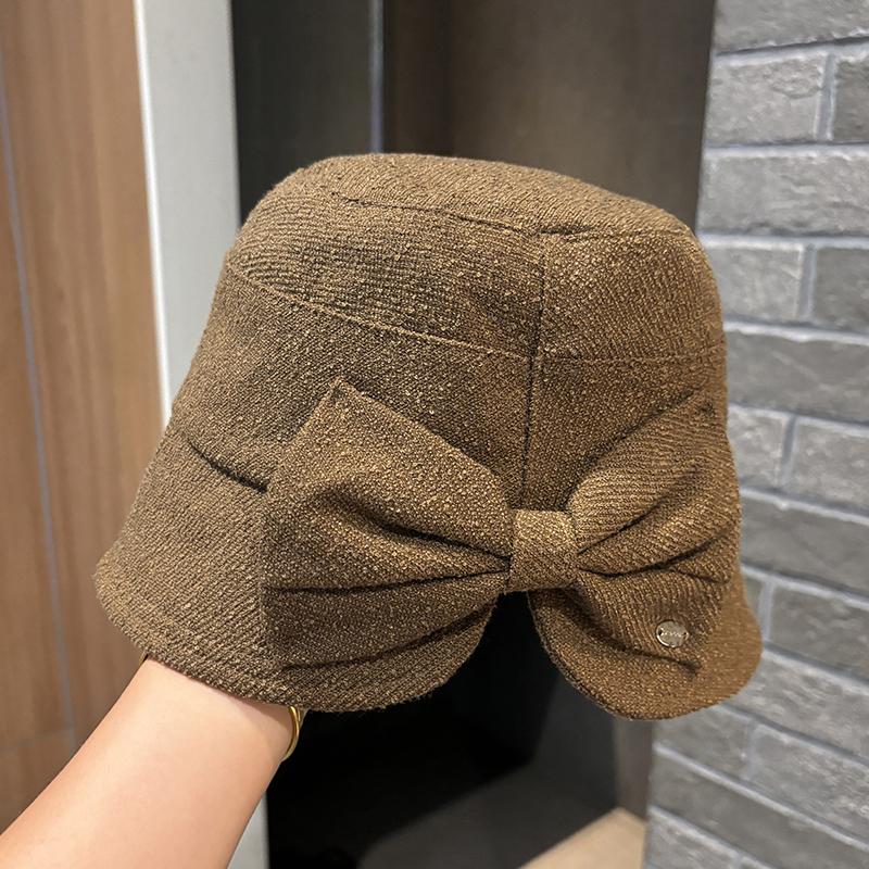New rear split bow fisherman hat children show small face versatile face plain face cover basin hat