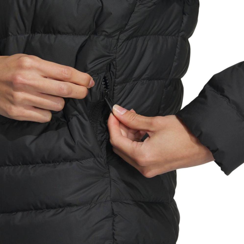 adidas 630 Padded Solid Color Stand Collar Zipper Casual Jacket Women Jacket Black HZ6031