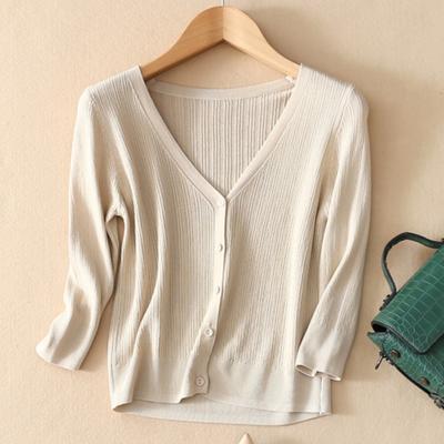 Mode Neuer Dünner Strick-Cardigan Damen Sommer Klimatisierter Gestrickter Sonnenschutz-Cardigan Damenbekleidung Slim Lady Strickwaren Tops 26231