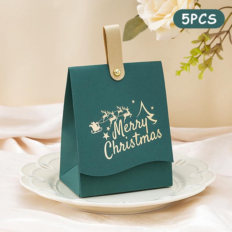 

5 шт. Коробка для рождественских подарков «Счастливого Рождества» для упаковки печенья и конфет, Рождественские подарочные пакеты A7