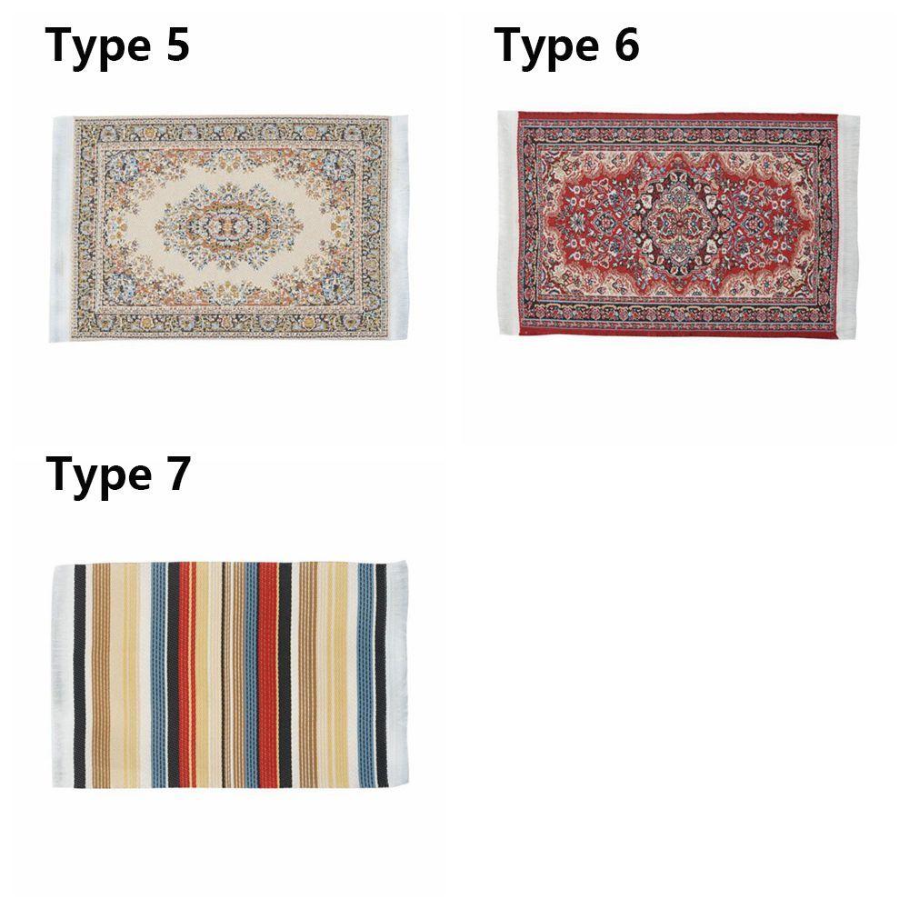 Floral Pattern Mat Mini House Decor Turkish Style Accessories Floor Coverings Dollhouse Carpet Miniature Weaving Rug
