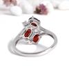 925 Silber Schmuckset mit natürlichen roten Granat-Edelsteinen Ohrringe und Ring für Frauen als schönes Geburtstagsgeschenk