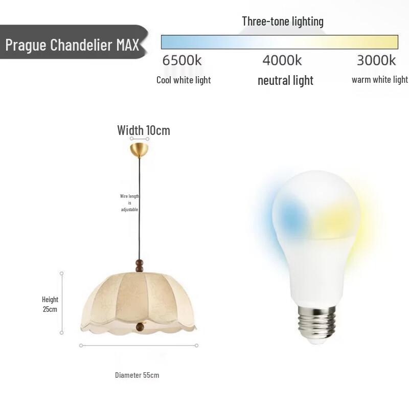 Nufeng French Style Bedroom Fabric Chandelier