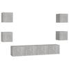 vidaXL 6-tlg. TV-Schrank-Set Betongrau Holzwerkstoff