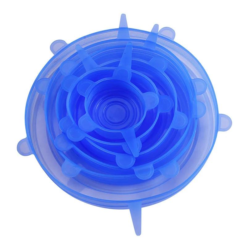 Silicone Cover Stretch Lids Reusable Airtight Food Wrap Covers Keeping Fresh Seal Bowl Stretch Wrap Cover Kitchen Cookware