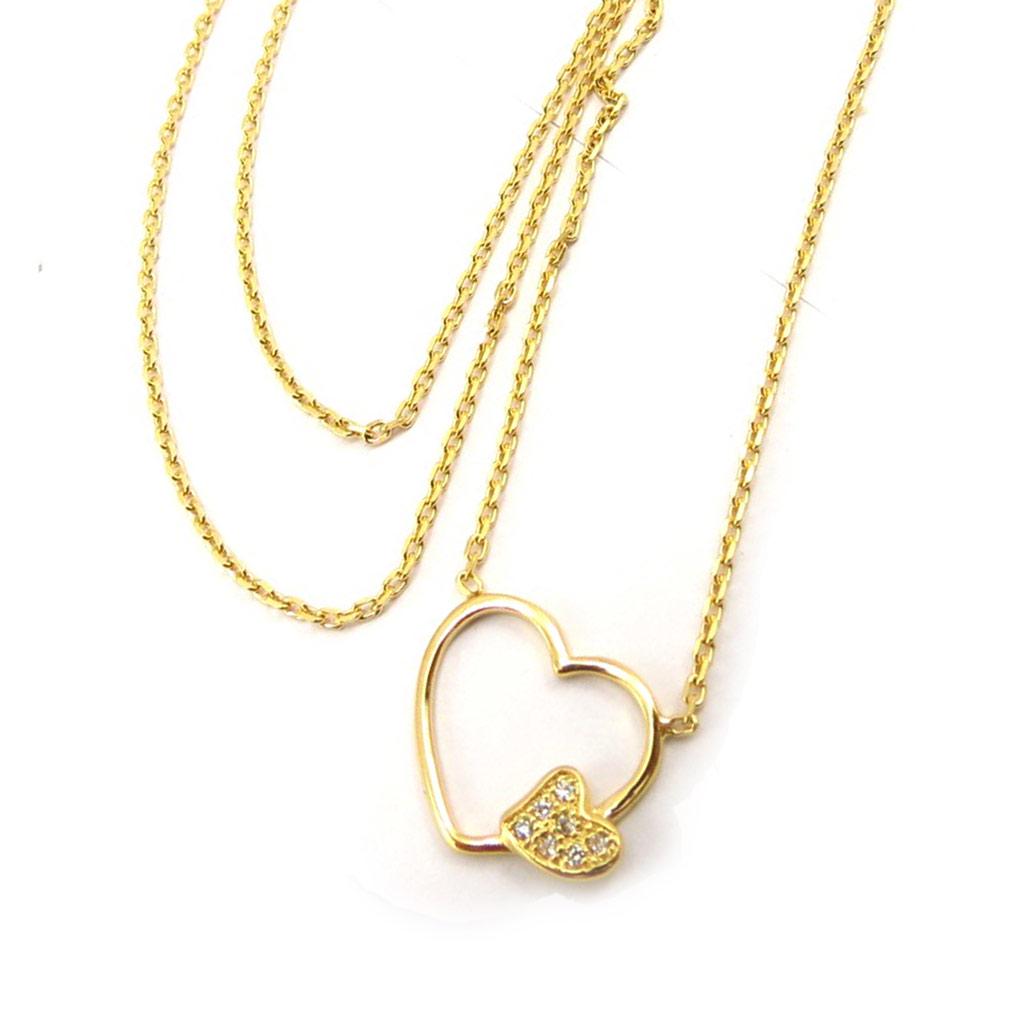 Altesse [K4533] - White Gold Plated 'Love' Necklace