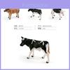 Realistisches PVC-Bauernhoftier-Modell Schwarz gefleckte Milchkuh Gelbe Kuh Jersey-Kalb Figur