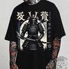Japanese Samurai Art T Shirt Heavyweight Crewneck Vintage Slightly Designer Clothes Graphic Top For Everyday Wear