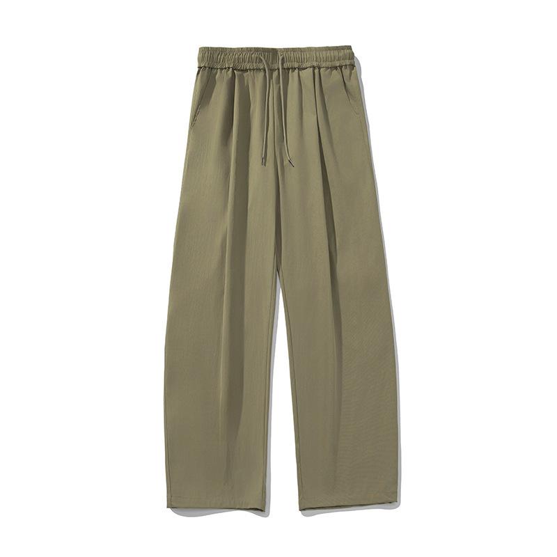 Fashion Bottom Clothes Pants Japanese Style Men's Solid Color Simple Basic Casual Trendy Loose Wide Leg Cargo Trousers