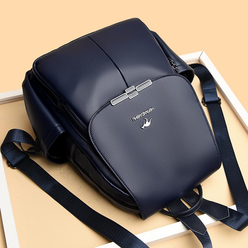 Lederrucksack Damen Reiserucksack mit großem Fassungsvermögen