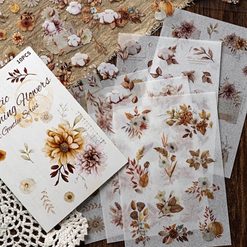 Retro Scrapbooking Sticker Cartoon Sticker Book Adhesive Sticker Photocard Sticker Book for Journal Decoration