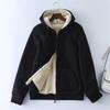 Women Sherpa Fleece Lined Hooded Jacket Zip‑Up Thick Warm Casual Winter Hoodie Coat With Pockets