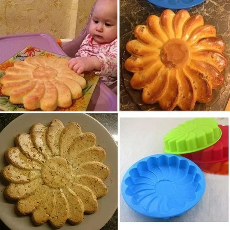 Silicone Whirlwind Petal Shaped Baking Tray Silicone Cake Mold Sunflower Cake Bakeware Baking Tool 3D Pan Tray DIY Party Suppily