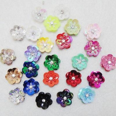 Parches de Flor de Lentejuelas Cosidos a Mano para Ropa, Sombreros, Bolsos y Accesorios para el Cabello