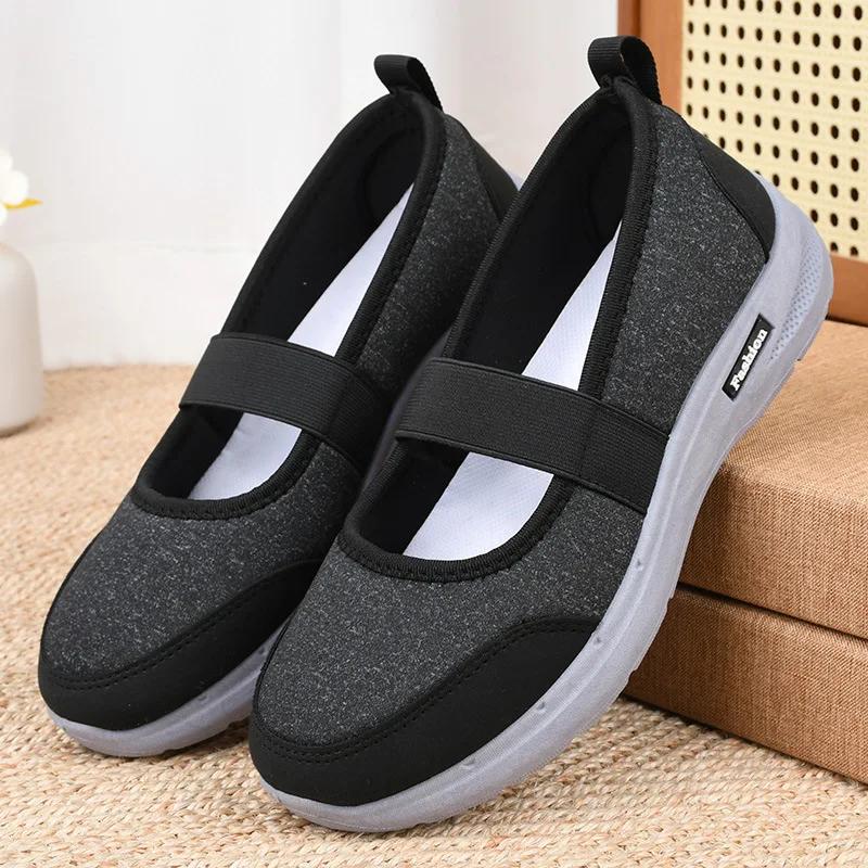 Fashion Women Shoes Large Size Breathable Canvas Flat Shoes Solid Color Soft Leather Linen Shoes Slip on Casual Shoe Zapatos De Mujer