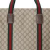 Gucci Double G Logo Canvas Tote Bag Men Tote Bags Beige Ebony 763287-fachl-8844