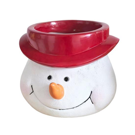 Christmas Snowman Planter Pot Santa Claus Head Resin Succulents Herb Plants Flower Pot Home Balcony Garden Decoration