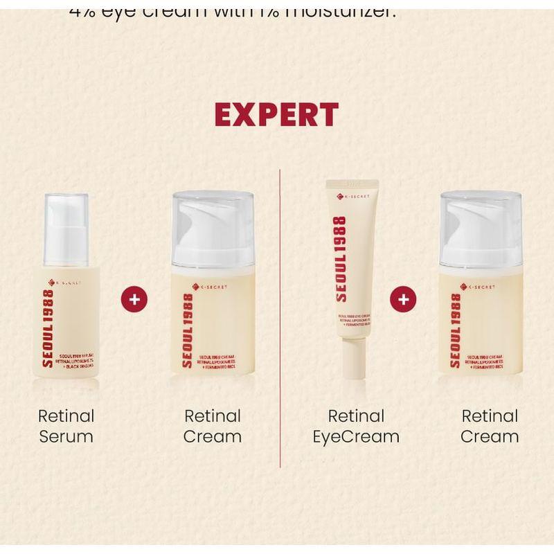 KSECRET SEOUL 1988 Augencreme : Retinal-Liposom 4% + Fermentiertes Bohnen-Bündel-Set