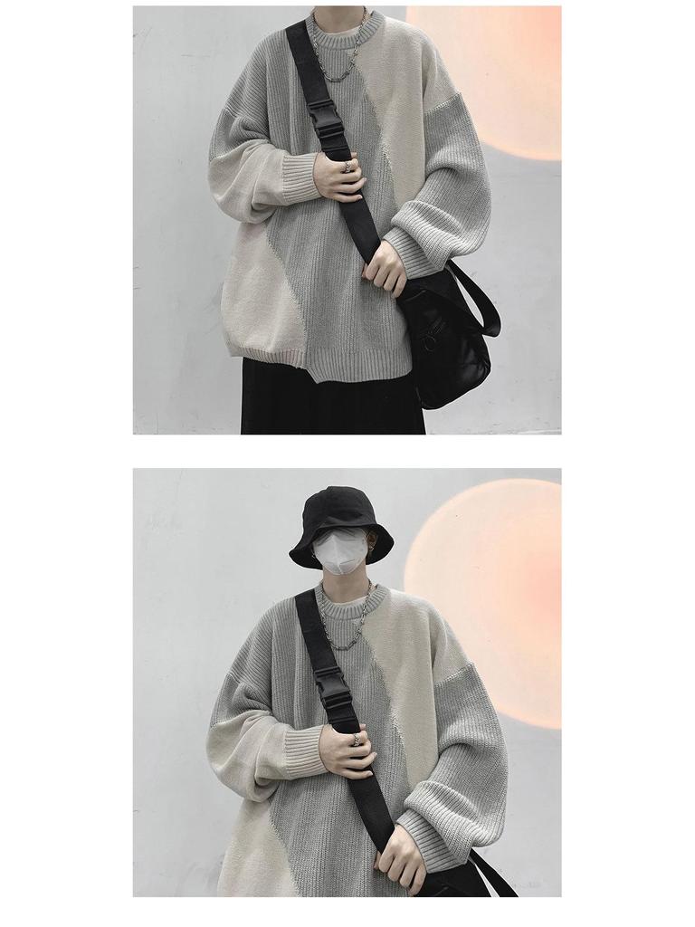 Herren Winter Rundhals Pullover - Trendige amerikanische Marke, einzigartiges Design mit Kontrastfarben