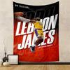 Basketball Player Graphic in Orange Theme Patterned tapestry for bedroom and living room home decor