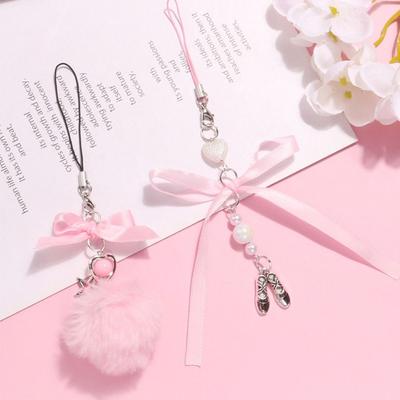Hairball Mobile Phone Lanyard Sweet Phone Case Pendant Y2K Phone Chain  Backpack Ornament