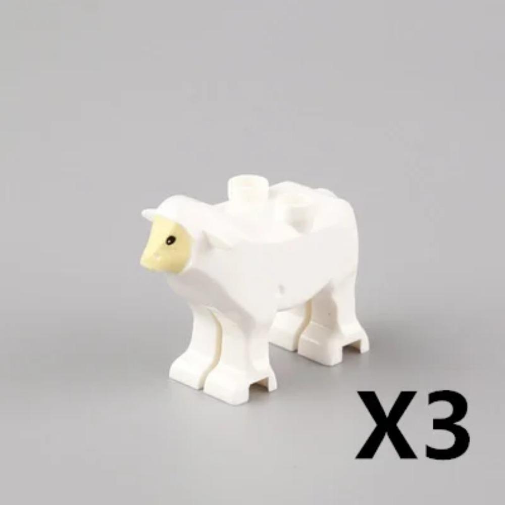 MOC ZOO Farma Zvířat Stavební Kostky Sova Ještěrka Chobotnice Veverka Prase Pes Kuře Kočka Holub Myš Vlk Králík Mini DIY Kostka K060