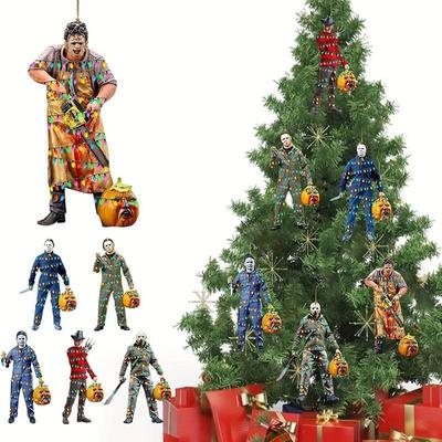 Neue Horrorfilm-Charaktere Weihnachts-Hängeornamente Halloween Weihnachten Auto-Hängeornamente Schlüsselanhänger-Anhänger