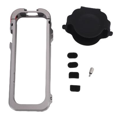 Metal Cage Fit for Insta360 X5 Protective Frame Case with with Cold Shoe 1 4 Screw Mounts Base Interface Expandable