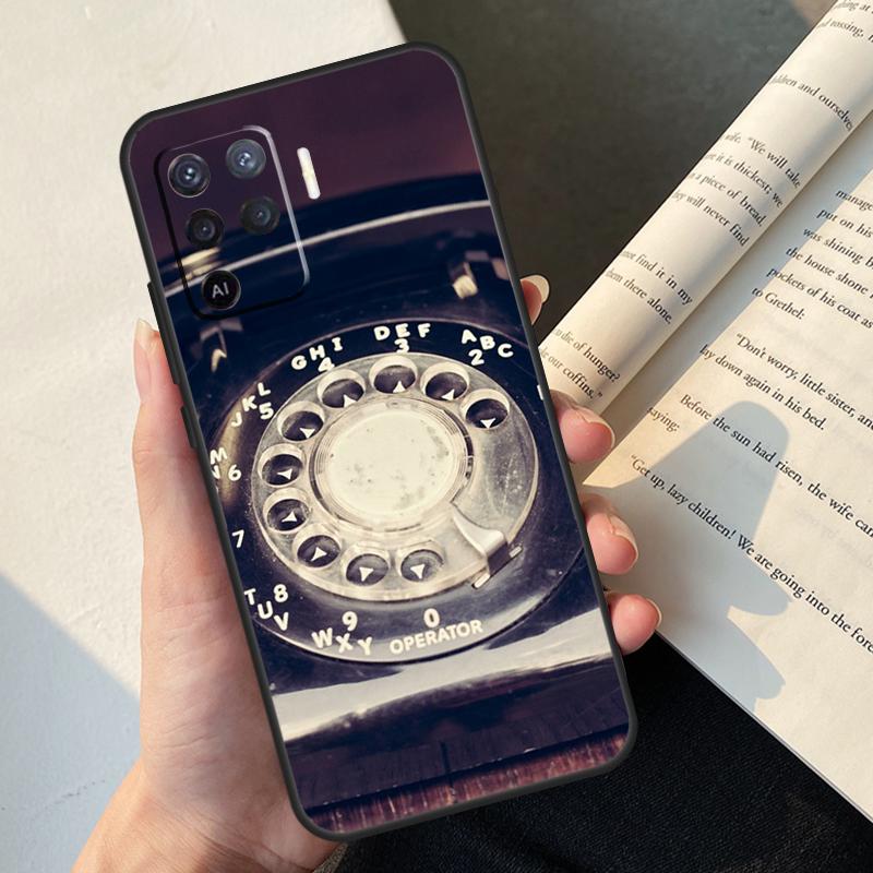 Retro Rotary Dial Telephone Case For Oppo A58 A98 A78 A18 A38 A60 A80 A40 A77 A57 A17 A74 A54 A94 A96 A76 A16 A15 A5 Pro