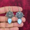 Larimar 925 Solid Sterling Silver Earrings, Handmade Gemstone Jewelry Earrings For Memorial Day
