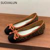 Fashion SUOJIALUN Spring New Brand Women Flat Shoes Fashion Round Toe Shallow Slip On Ballerina Ladies Elegant Outdoor Dress Boat Shoes