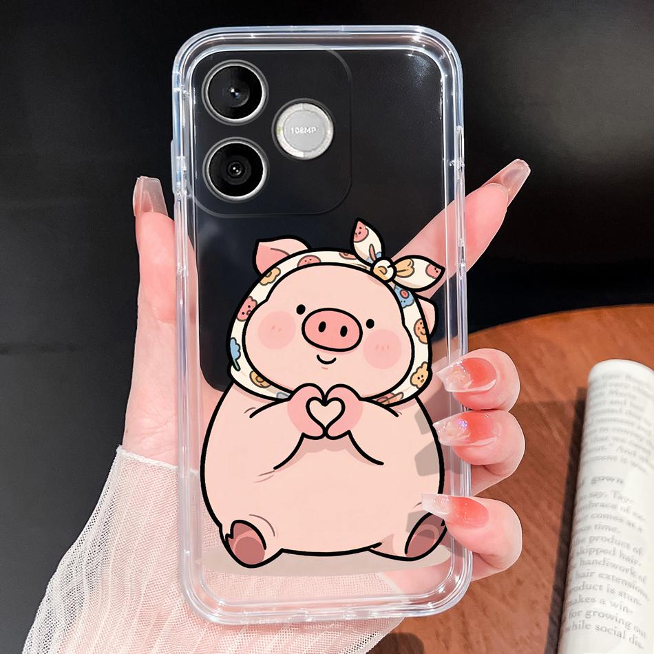 Phone Case For Honor 600 Lite 500 Smart 5G Cute Fish Bubble Phone Cover Soft Transparent Silicone Anti Slip Lightweight Funda