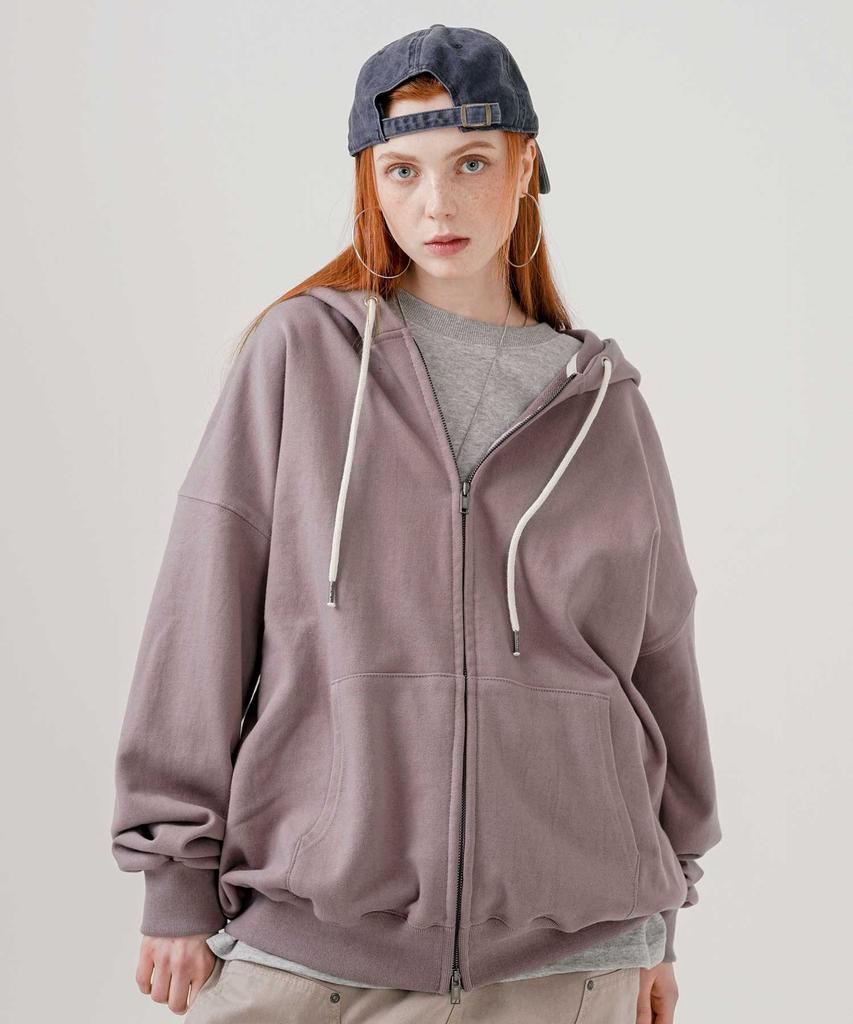 Ezkaton Over Drop Heavy Cotton Zip-Up Dusty Pink Shot6766