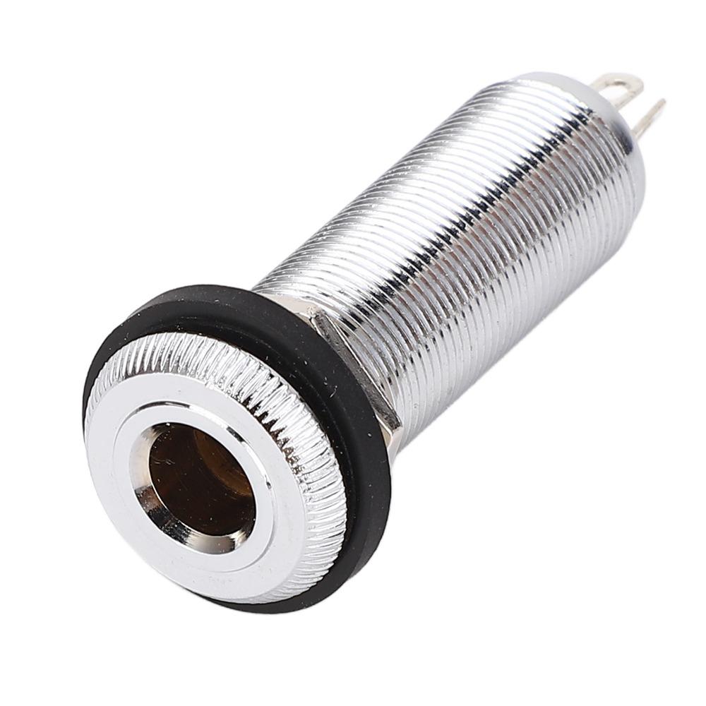 2PCS 6.35mm Jack Socket Silver Input Output Jack Durable Single Jack Socket For Electric Guitar