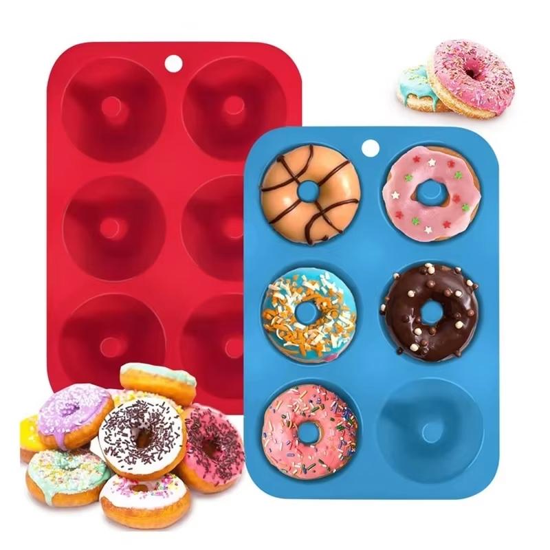 6-hole Silicone Donut Mold, Non-stick Mini Cupcake Mold, Food-grade Silicone Bagel Baking Pan
