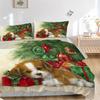 3Pcs Christmas Puppies Presents Bedding Sets For All Sizes New 3D Printed Bed Cover Comforter Duvet Cover Pillowcase Bedroom Decoration
