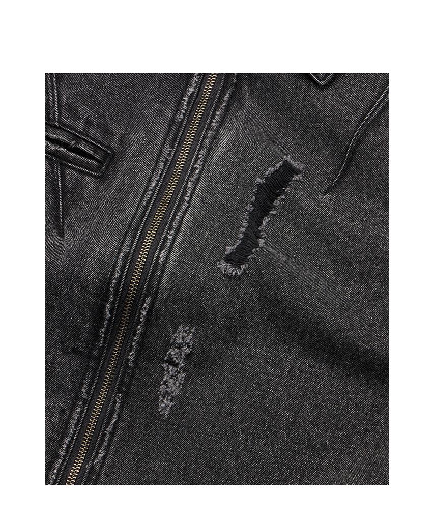 Etce Destroyed Dart Trucker Jacket (Black)