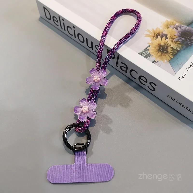Mobile Lanyard Braided Wrist Cord Personalized Student Adjustable Length Portable Chain for Men and Women  Phone Strap  Charm
