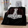 3D Viking Odin Valhalla Nordic Mythology Symbols Blanket,Soft Throw Blanket for Home Bedroom Bed Sofa Picnic Office Travel Cover
