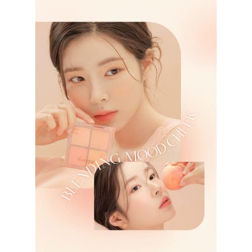 Official" Daisyik Blending Mood Cheek Blending Mood Cheek/Blusher Palette/4 Color Blusher/Yebe/Brevet/Warm Tone & Cool Tone/Cheek Palette (03 Peach Bl