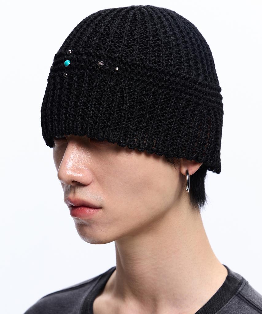 Aleseueseussi Cross Rivet Beanie - Black