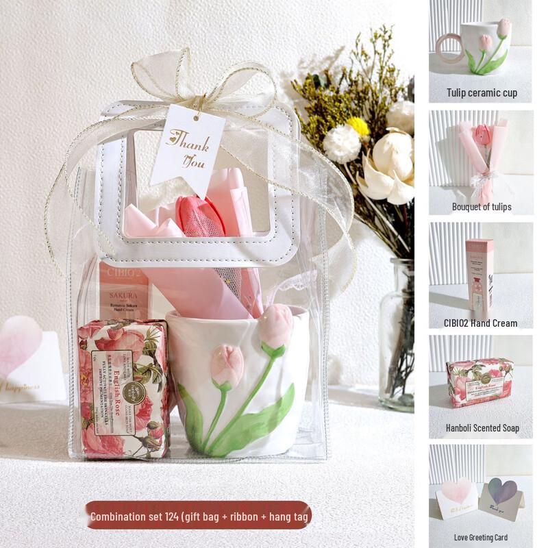 Goddess Festival Gift Set: Tulip Mug, Flowers, Hand Cream, Soap