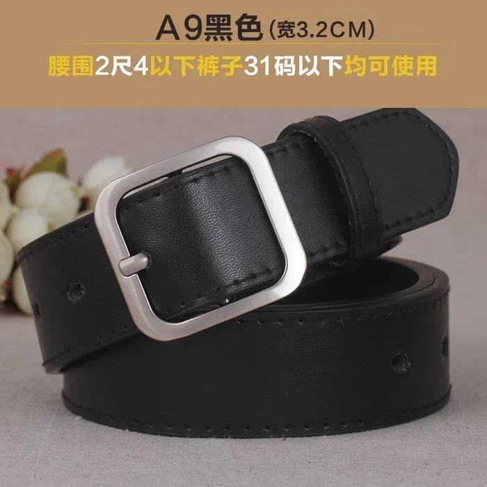 New Women Fashion PU Leather Belt Square Buckle Pin Buckle Jeans Black Belt Luxury Brand Vintage Strap Male and Female Waistband