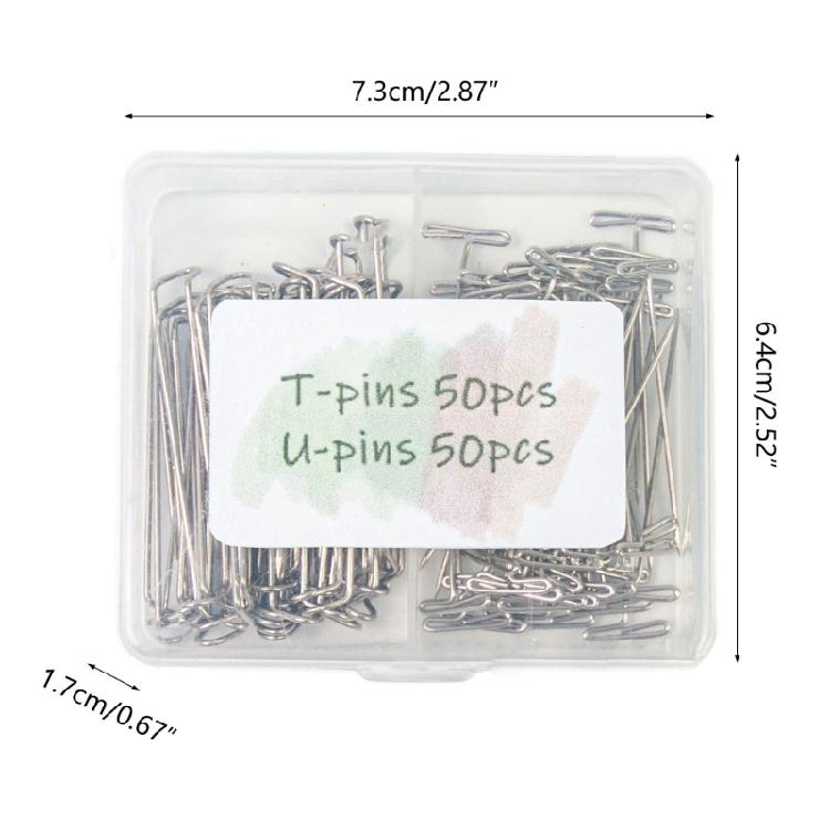 Stainless Steel T-Pins Needle Wigs Sewing Pins for Holding Wigs Hair Extender Wigs