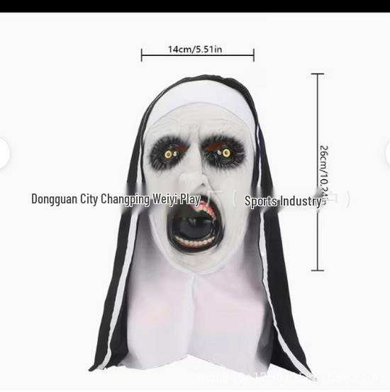 Halloween Horror Nun Witch Scream Mask – Scary Full Face Design