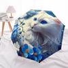 1pc Floral Cat Print Auto-Fold Umbrella with One-Touch Open/Close - 8 Reinforced Ribs for Windproof Stability,  yy251118232